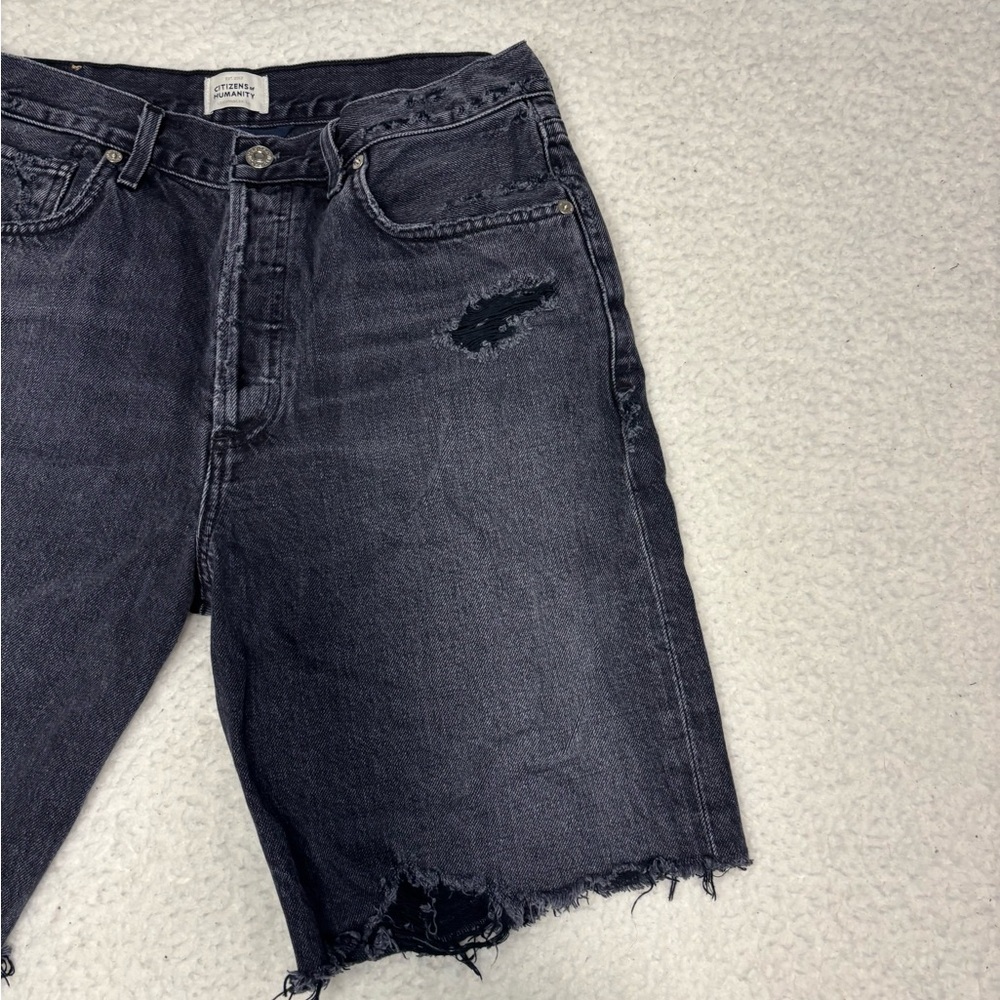 Citizens of Humanity Women Black Wash Ambrosio Bermuda Shorts - Picture 2 of 13
